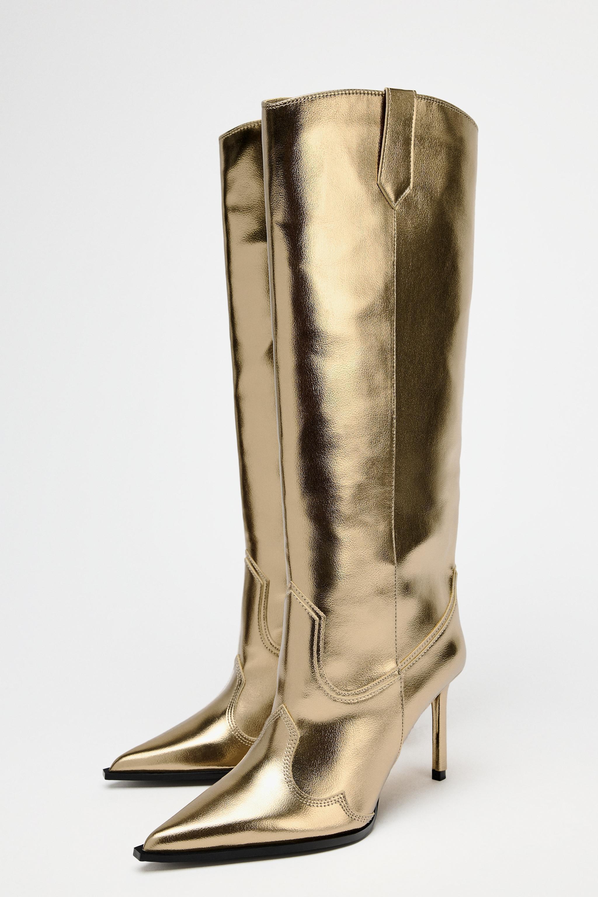 METALLIC EFFECT HEELED BOOTS Product Image