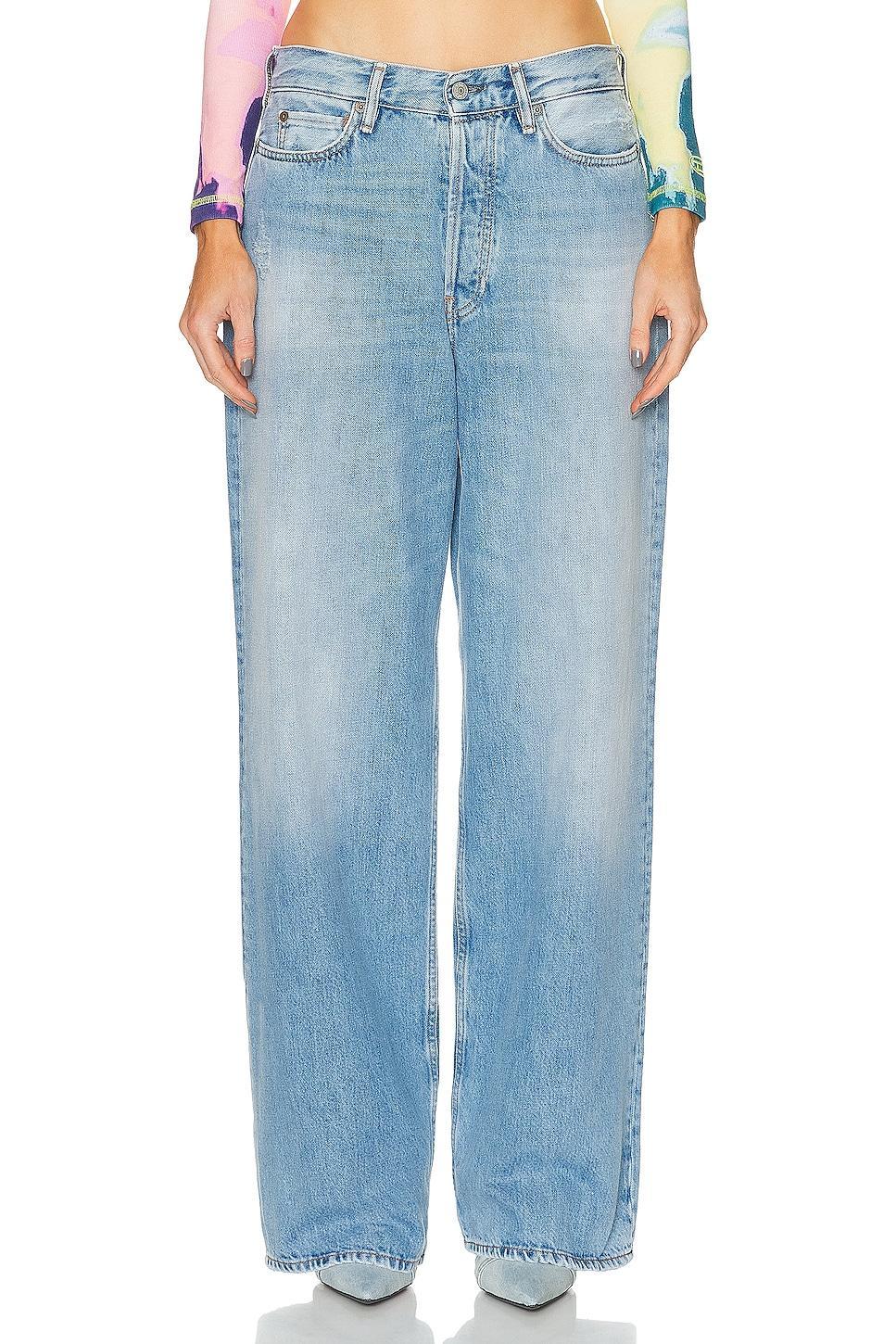 Acne Studios Low Rise Baggy Wide Leg in Blue Product Image