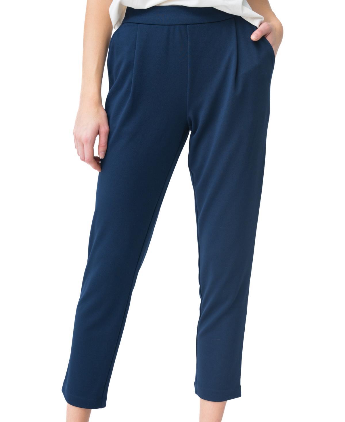 Adrienne Landau Womens Pull-On Pleat-Front Cropped Pants Product Image