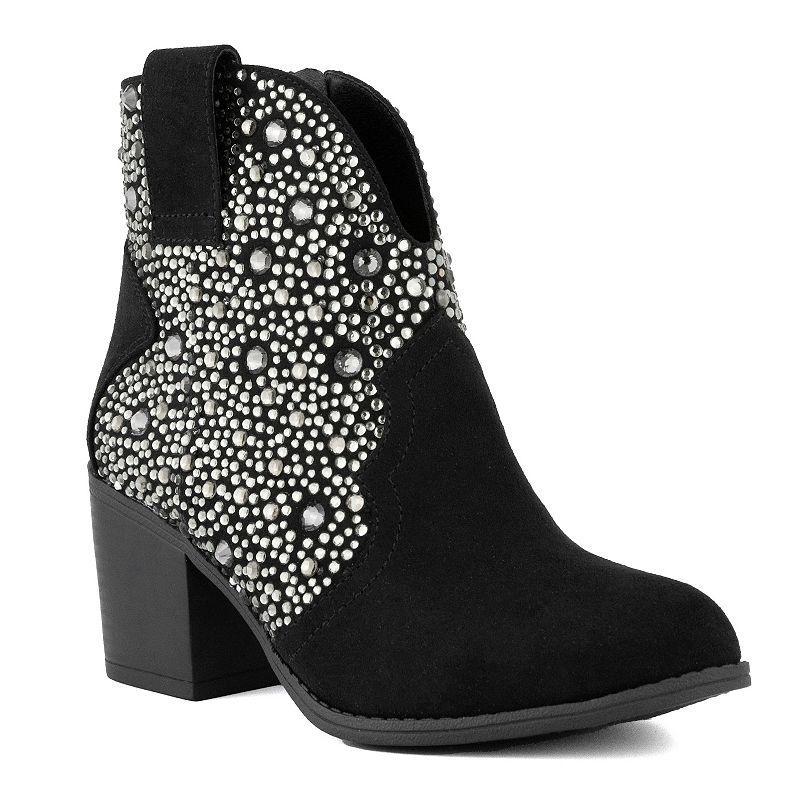 sugar Comet Womens Rhinestone Ankle Boots Product Image