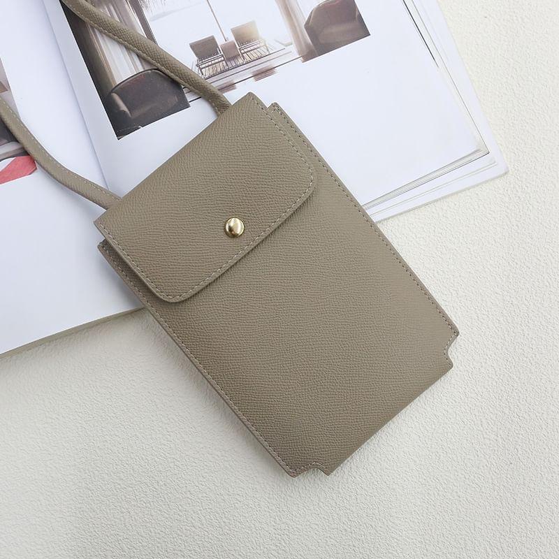 Plain Faux Leather Mobile Phone Crossbody Bag Product Image