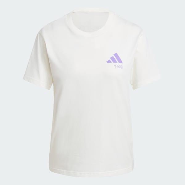 adidas Lounge Verbiage Graphic Tee Off White S Womens Product Image