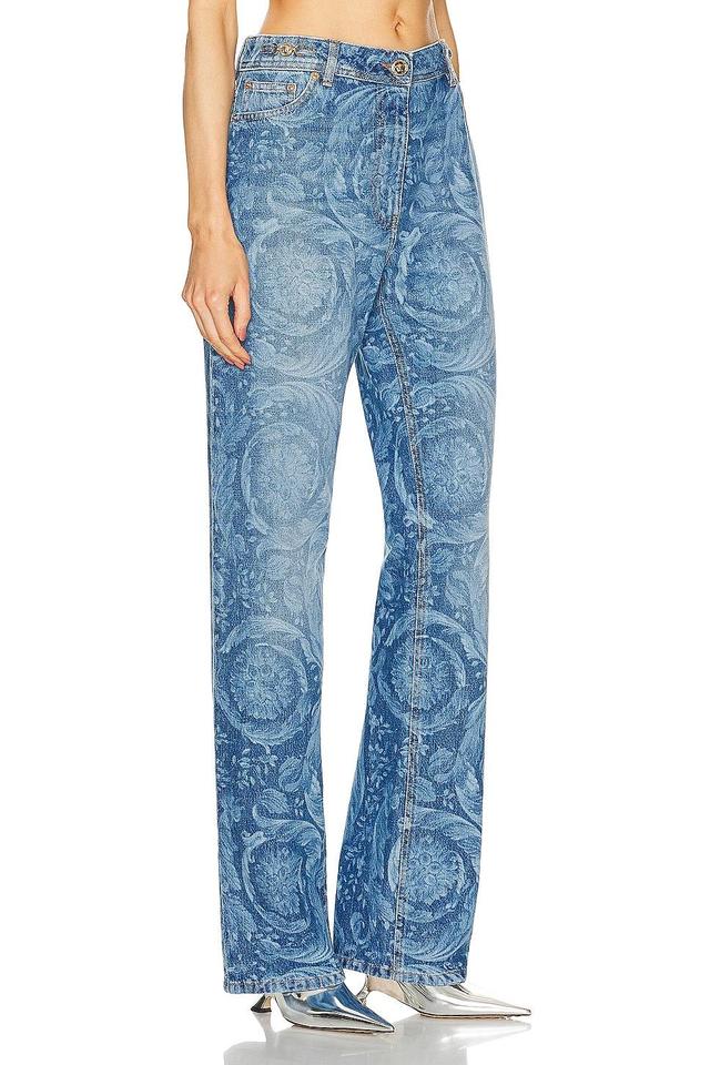 VERSACE Straight Leg in Medium Blue - Blue. Size 26 (also in 24, 25). Product Image