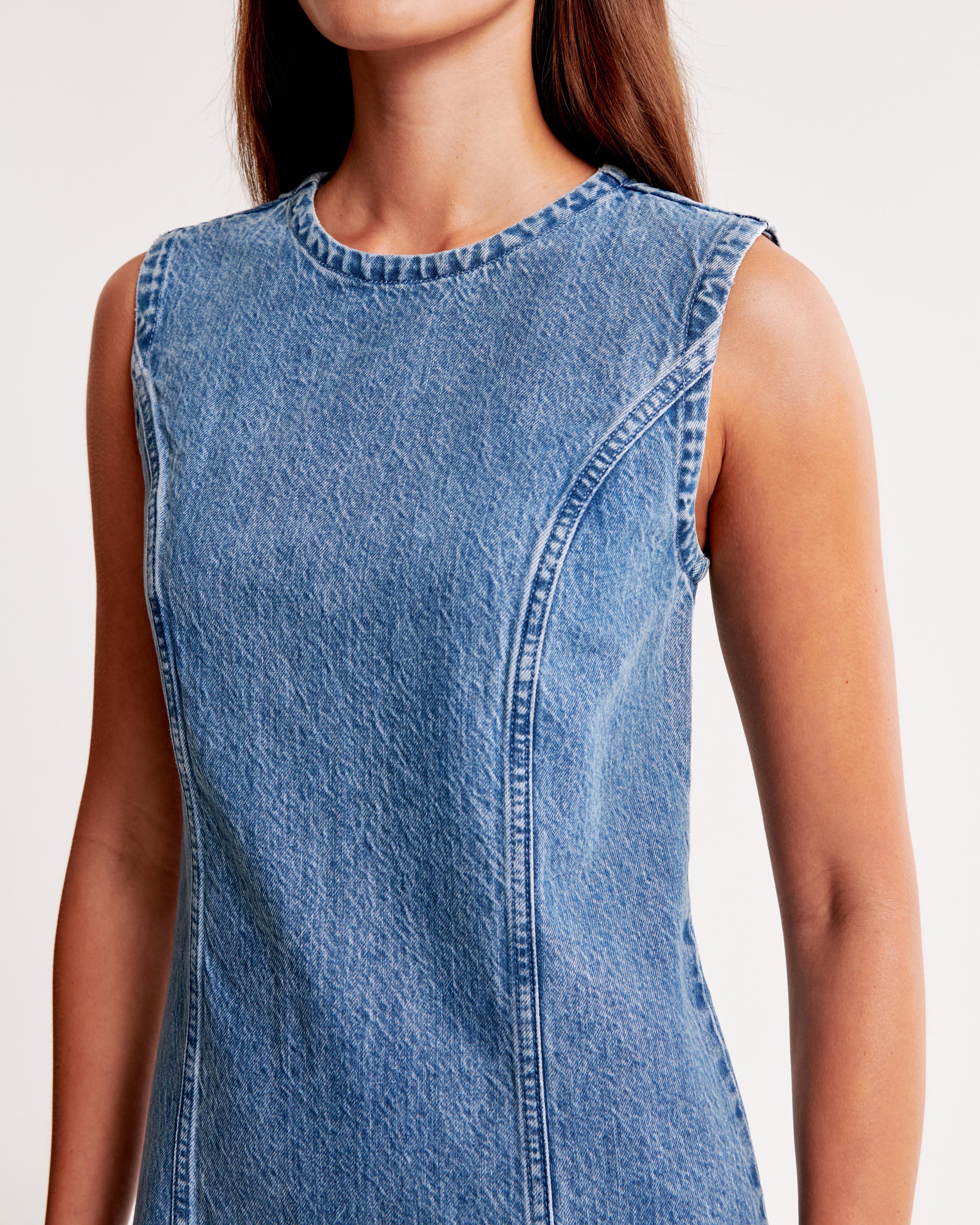 Denim Shift Mini Dress Product Image