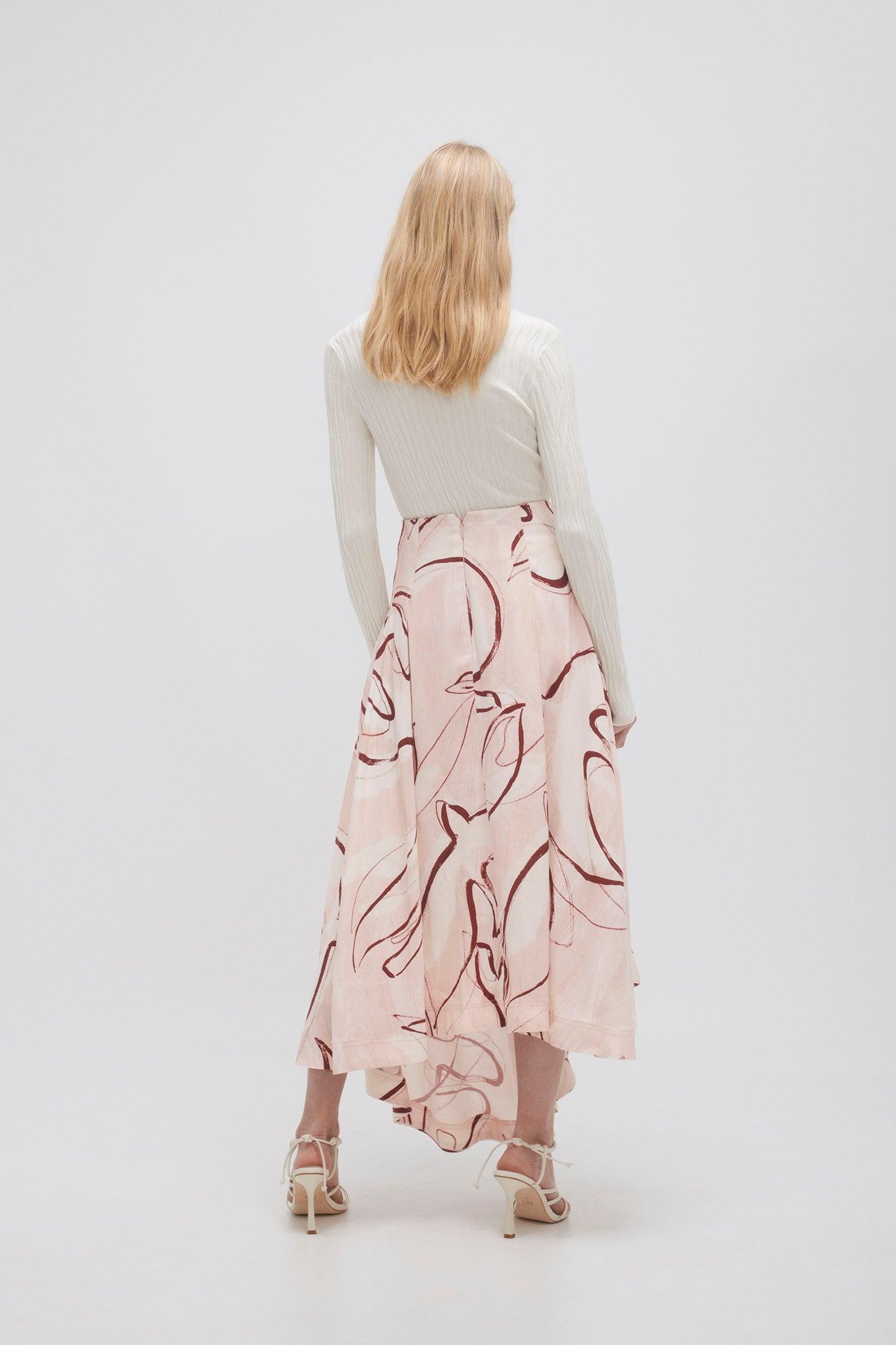 Jeanne Dipped Midi Skirt Product Image