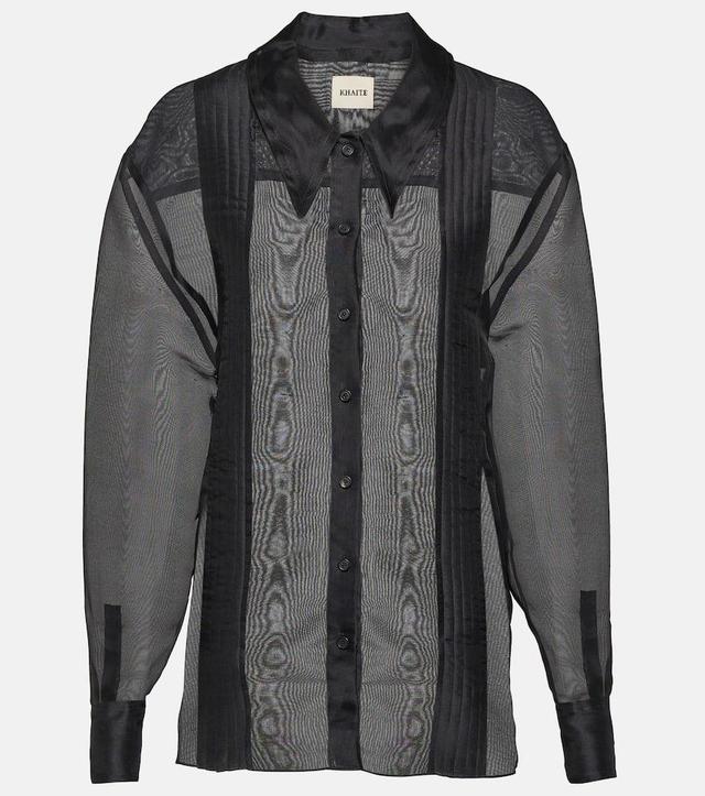 KHAITE Nori Silk Shirt In Black Product Image