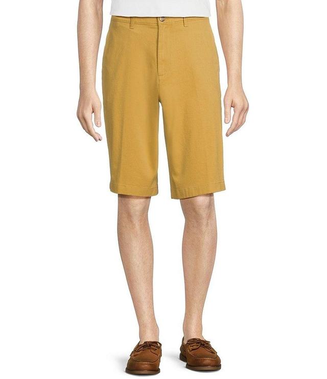 Roundtree & Yorke Casuals Classic Fit Flat Front Washed 13#double; Chino Shorts Product Image