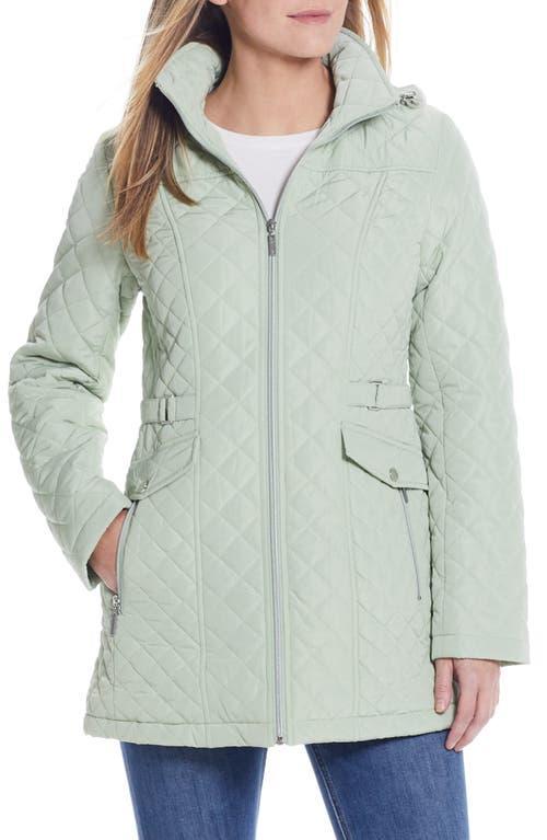 Womens Gallery Quilted Jacket with Hood Blue Product Image