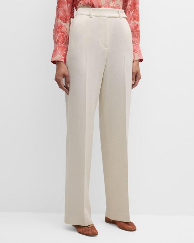 High-Rise Wide-Leg Crepe Pants Product Image