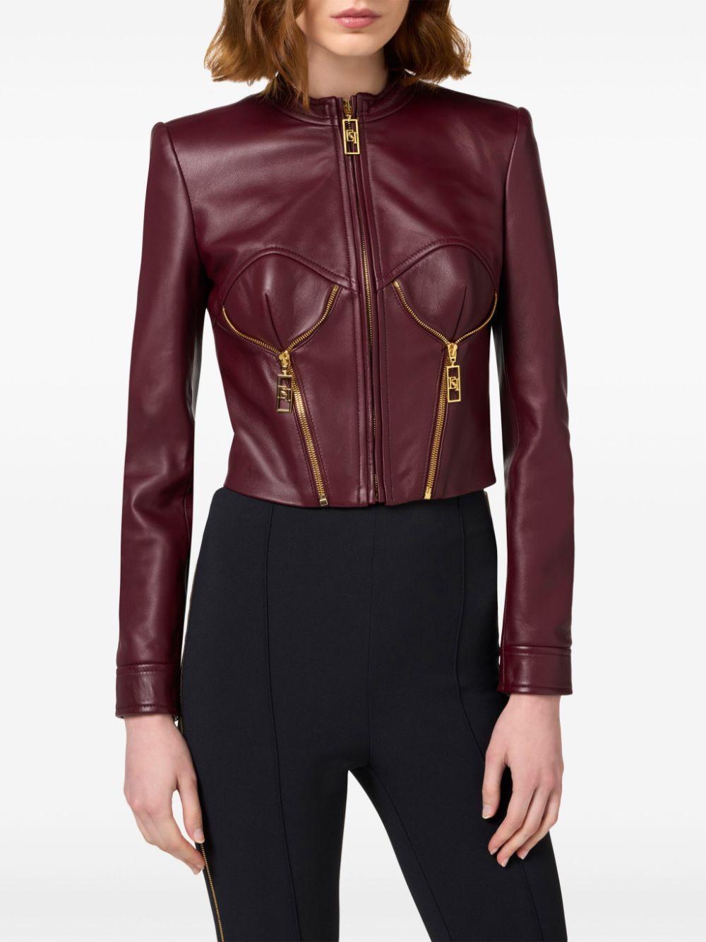 bustier design leather jacket Product Image