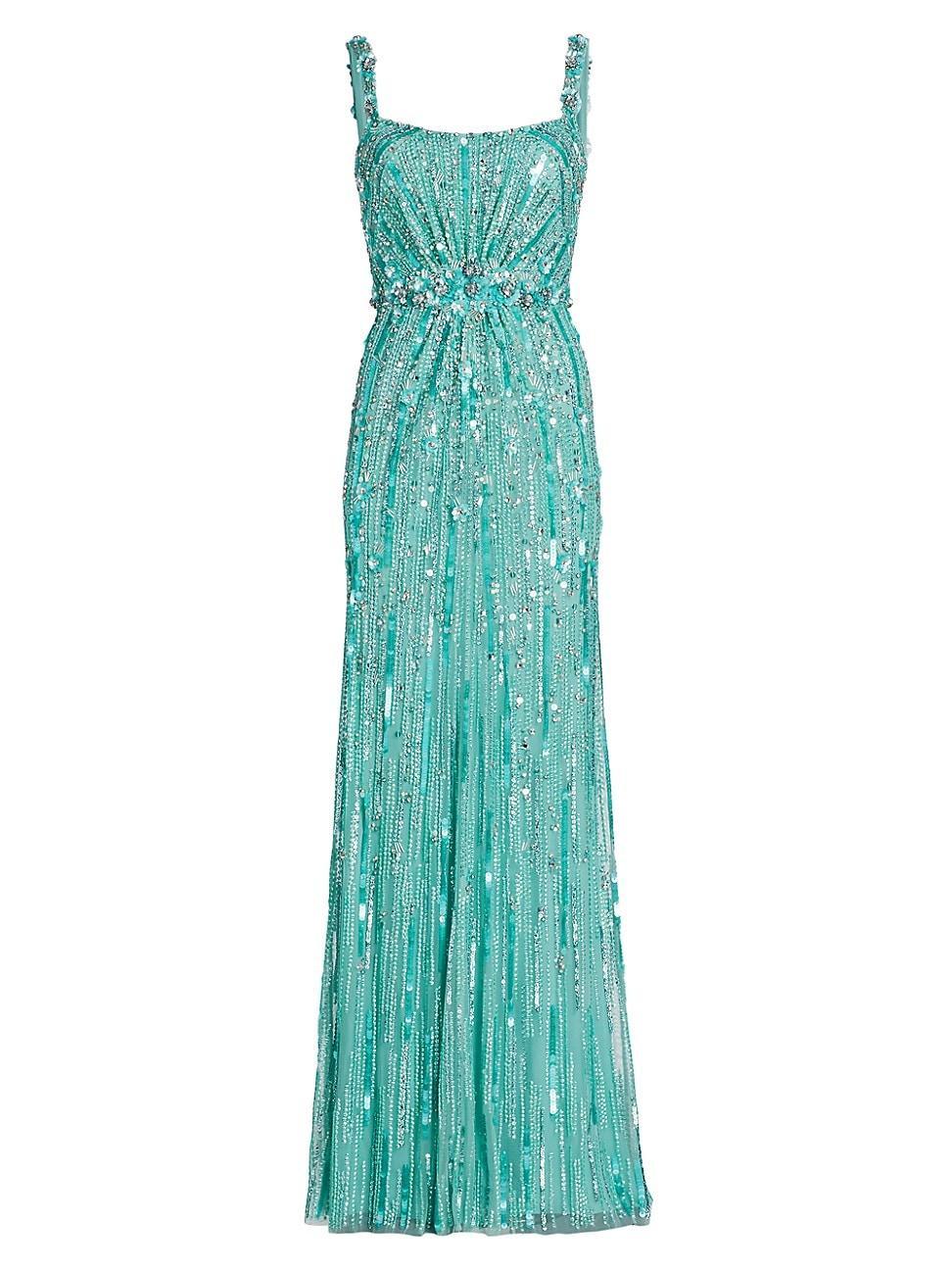 Womens Embellished A-Line Gown Product Image