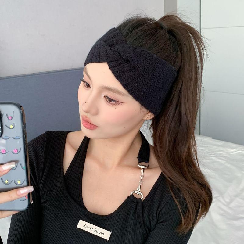 Jacquard Knot Knit Headband Product Image