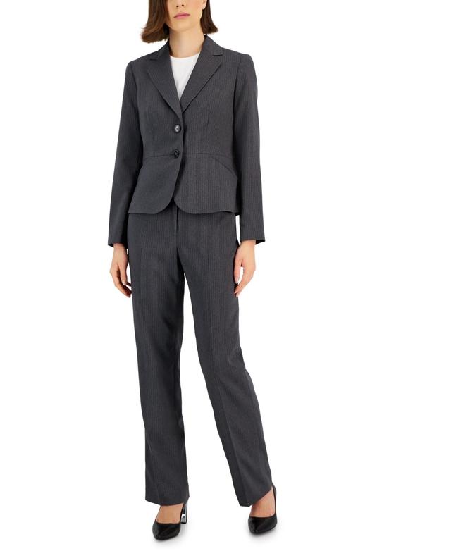 Le Suit Womens Two-Button Pinstriped Pantsuit, Regular & Petite Product Image