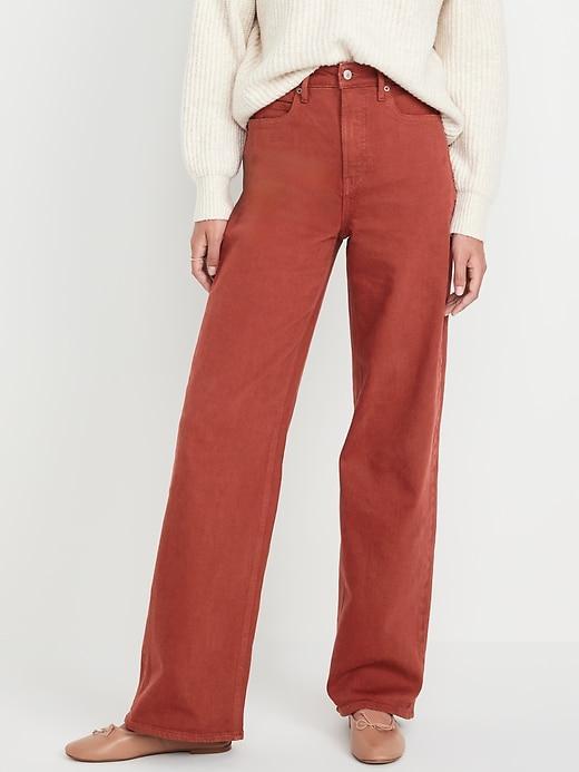 Extra High-Waisted Sky-Hi Wide-Leg Jeans Product Image