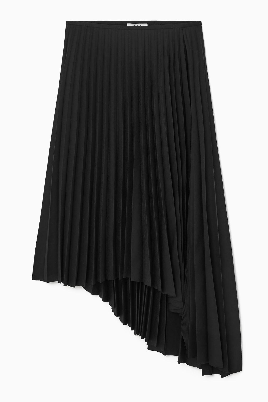 ASYMMETRIC PLEATED MIDI SKIRT Product Image