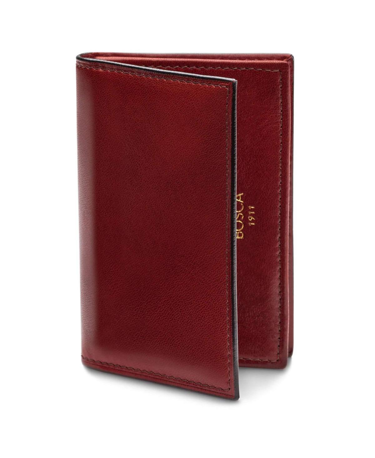 Bosca Dolce Collection - Full Gusset Two-Pocket Card Case w/ I.D. (Dark Brown) Credit card Wallet Product Image