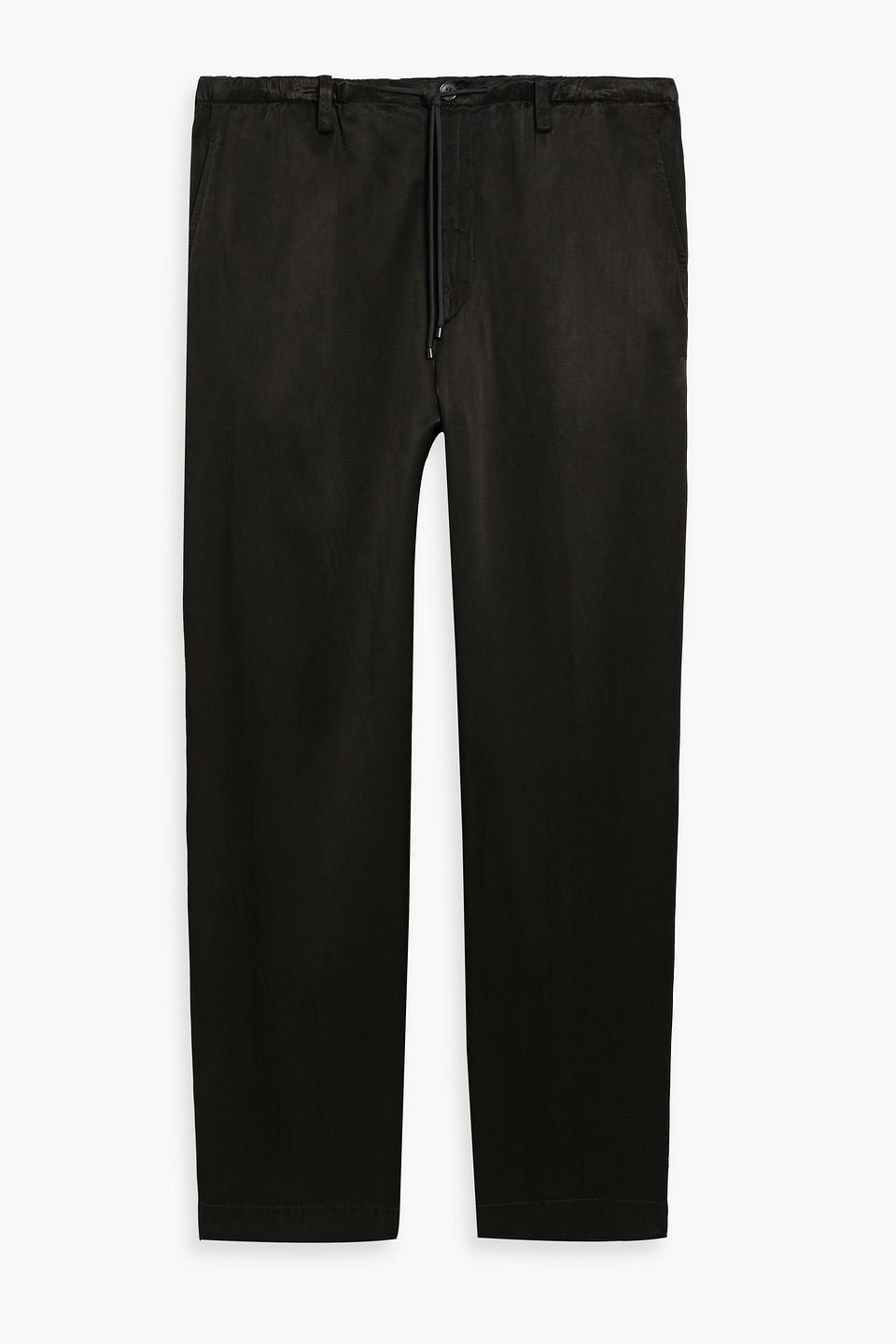 Cupro And Cotton-blend Twill Drawstring Pants In Black Product Image