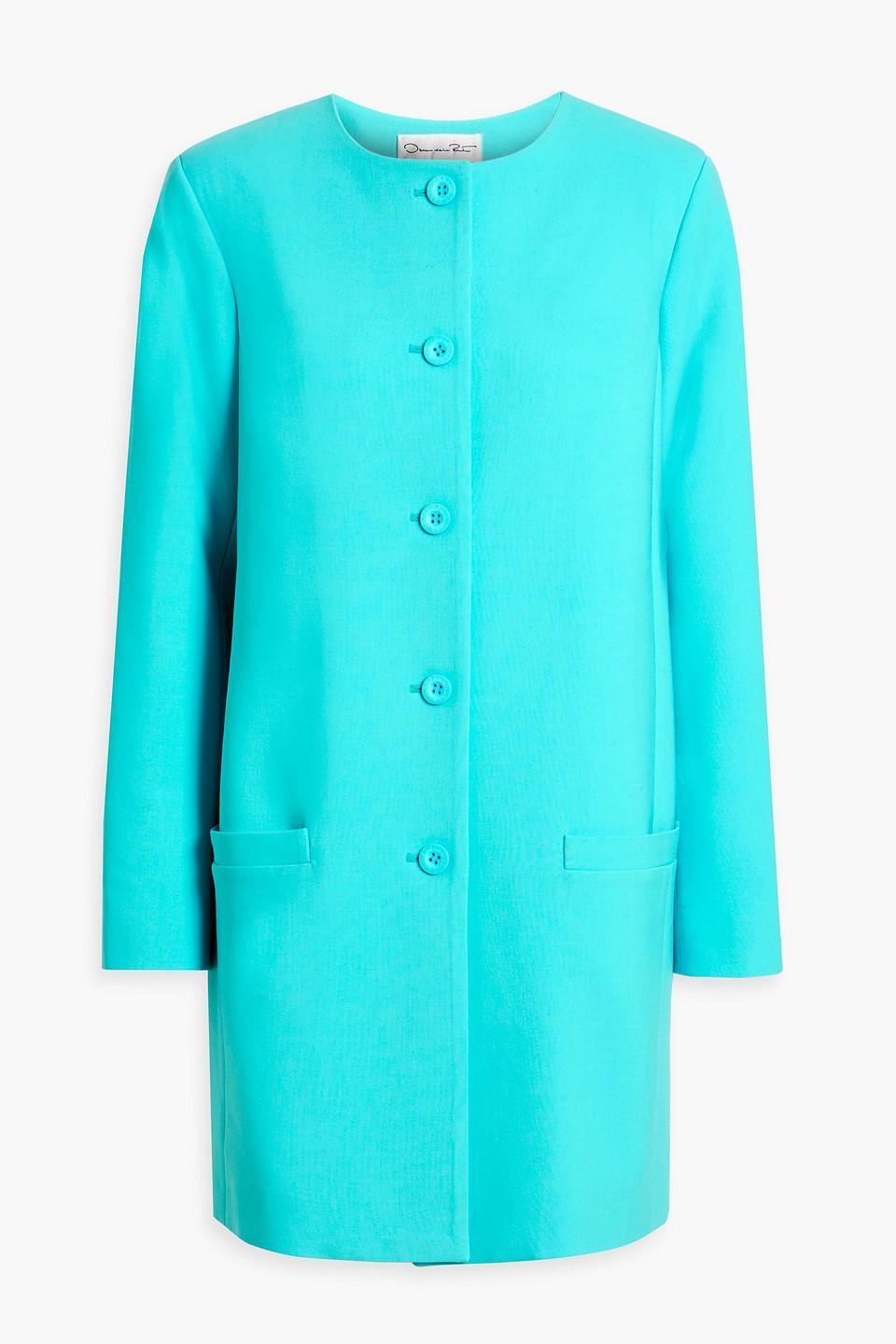 Wool-blend Coat In Turquoise Product Image