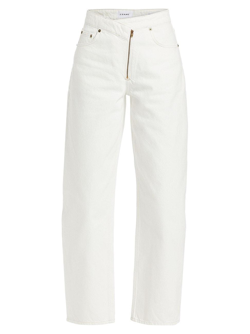 Barrel-Leg Crisscross Zip Jeans Product Image