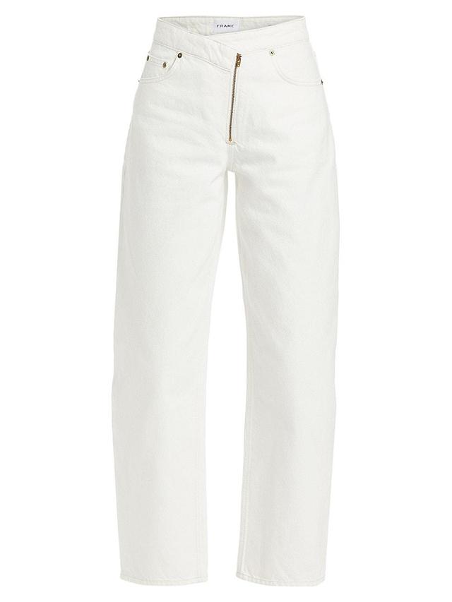 FRAME Angled Zip Barrel Jeans Product Image