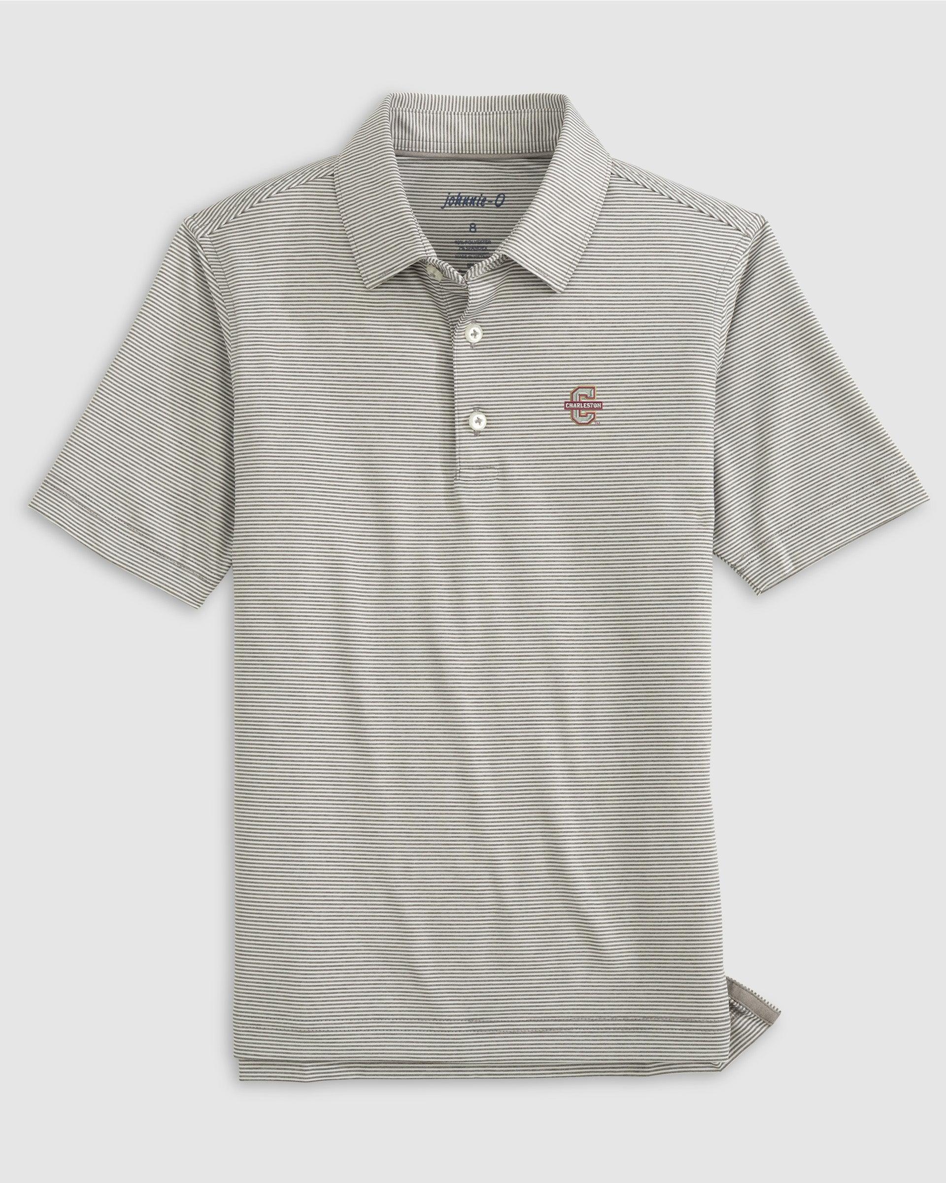 johnnie-O College of Charleston Lyndonn Jr. Striped Jersey Performance Polo Product Image