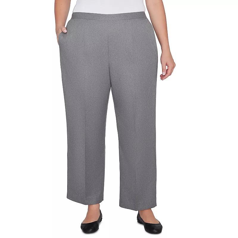 Plus Size Alfred Dunner Soft Heather Microfiber Short Length Pants, Womens Product Image