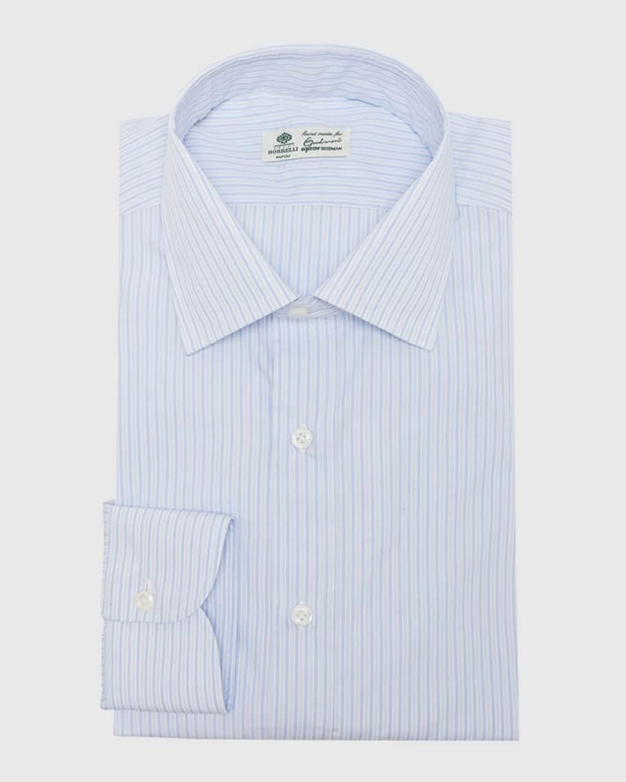 Mens Multi-Stripe Cotton Dress Shirt Product Image