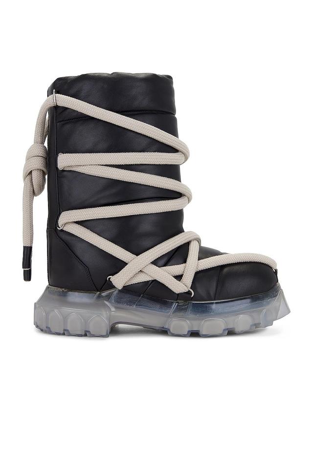 Rick Owens Lunar Tractor Boot In Black & Clear in Black Product Image