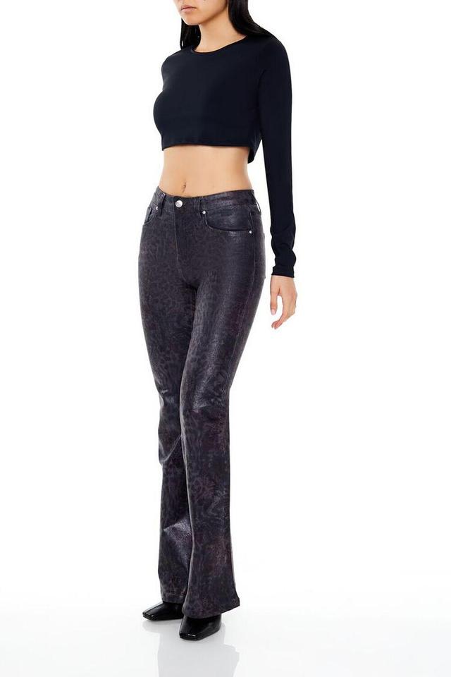 Leopard Print Mid-Rise Flare Pants | Forever 21 Product Image