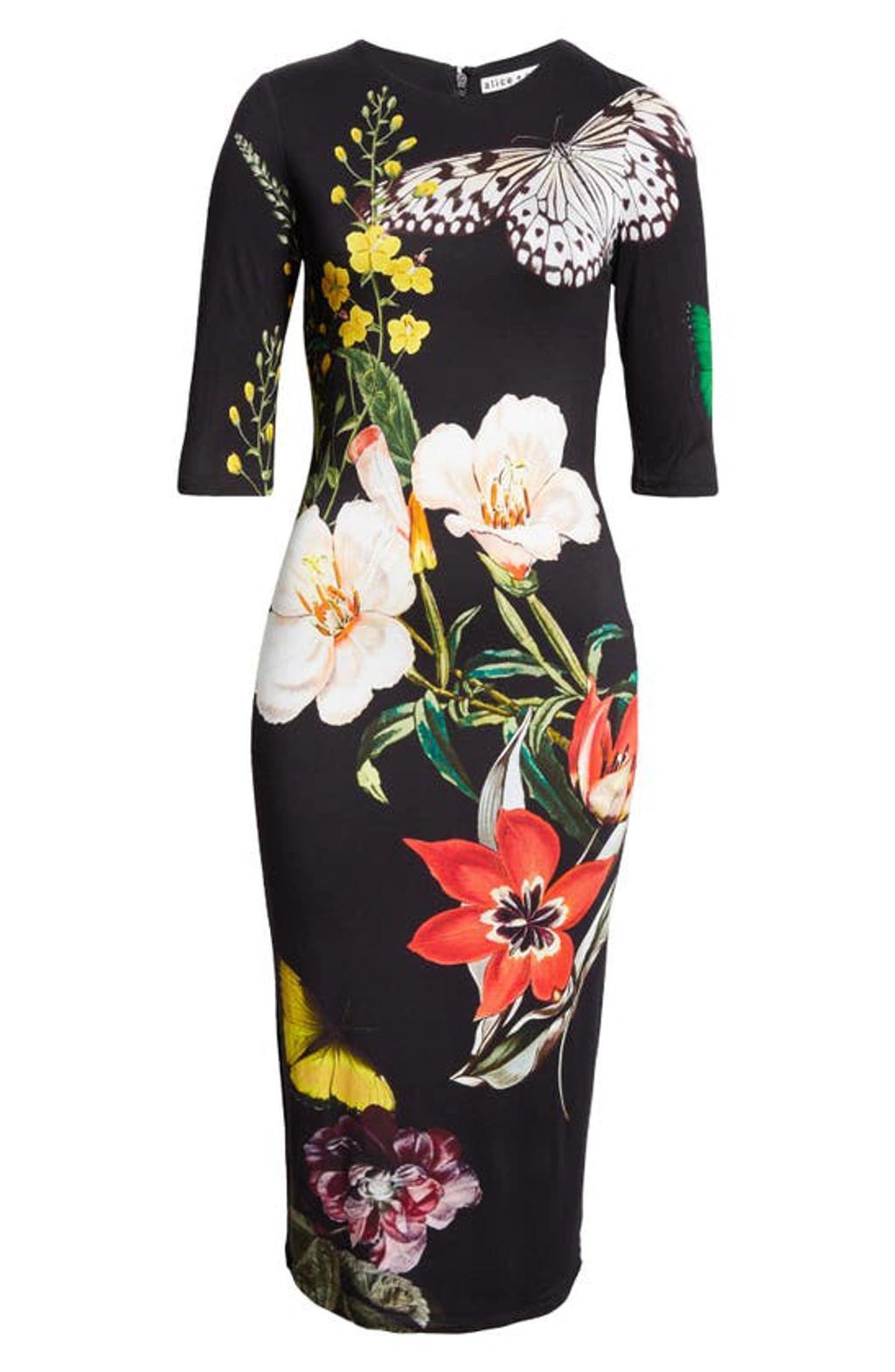 Delora Floral Printed Midi Dress In Essential Floral Product Image