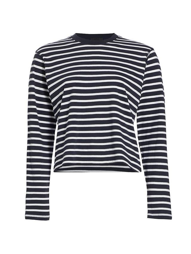 Womens Stripe Jersey Cotton T-Shirt Product Image