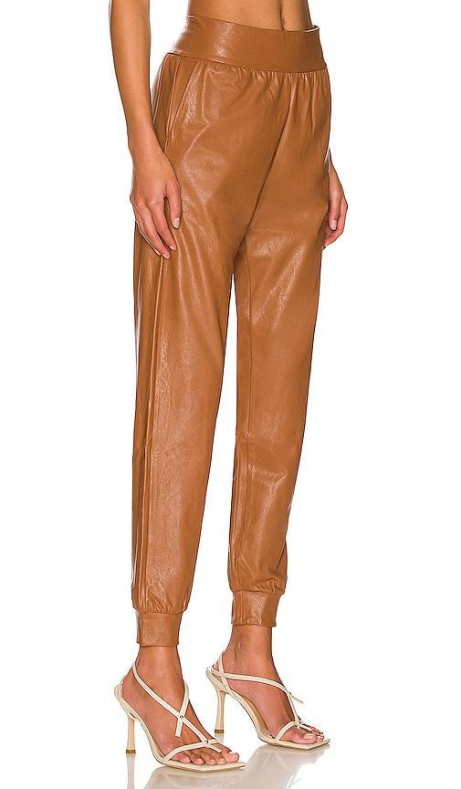 Commando Faux Leather Jogger in Cognac. - size S (also in L, XL) Product Image