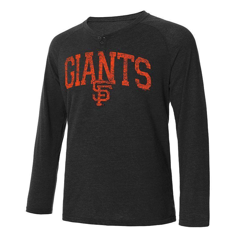 Mens Concepts Sport San Francisco Giants Inertia Raglan Long Sleeve Henley T-Shirt Product Image