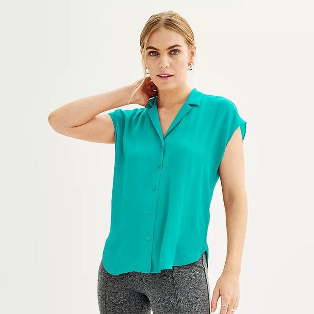 Womens Nine West Short Sleeve Easy Lapel Shirt Product Image