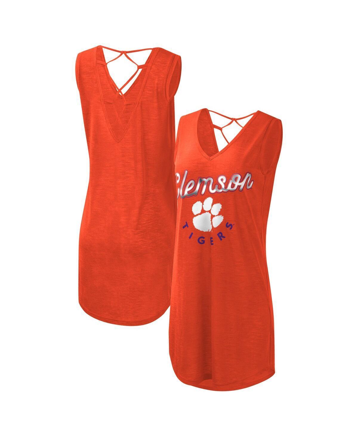 Womens G-III 4Her by Carl Banks Clemson Tigers Game Time Burnout Cover-Up V-Neck Dress Product Image