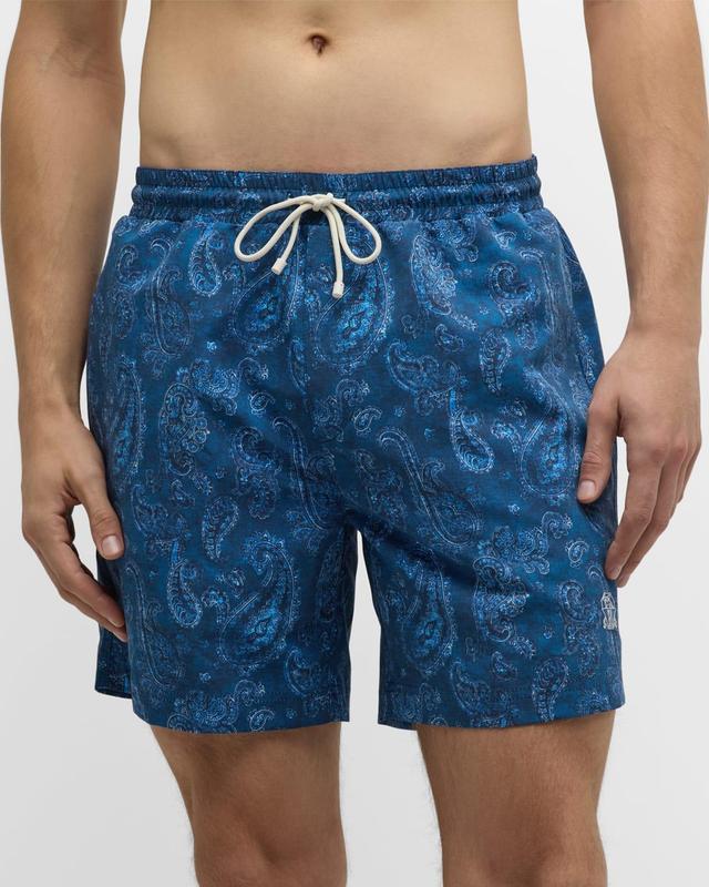 Mens Paisley-Print Drawstring Swim Shorts Product Image