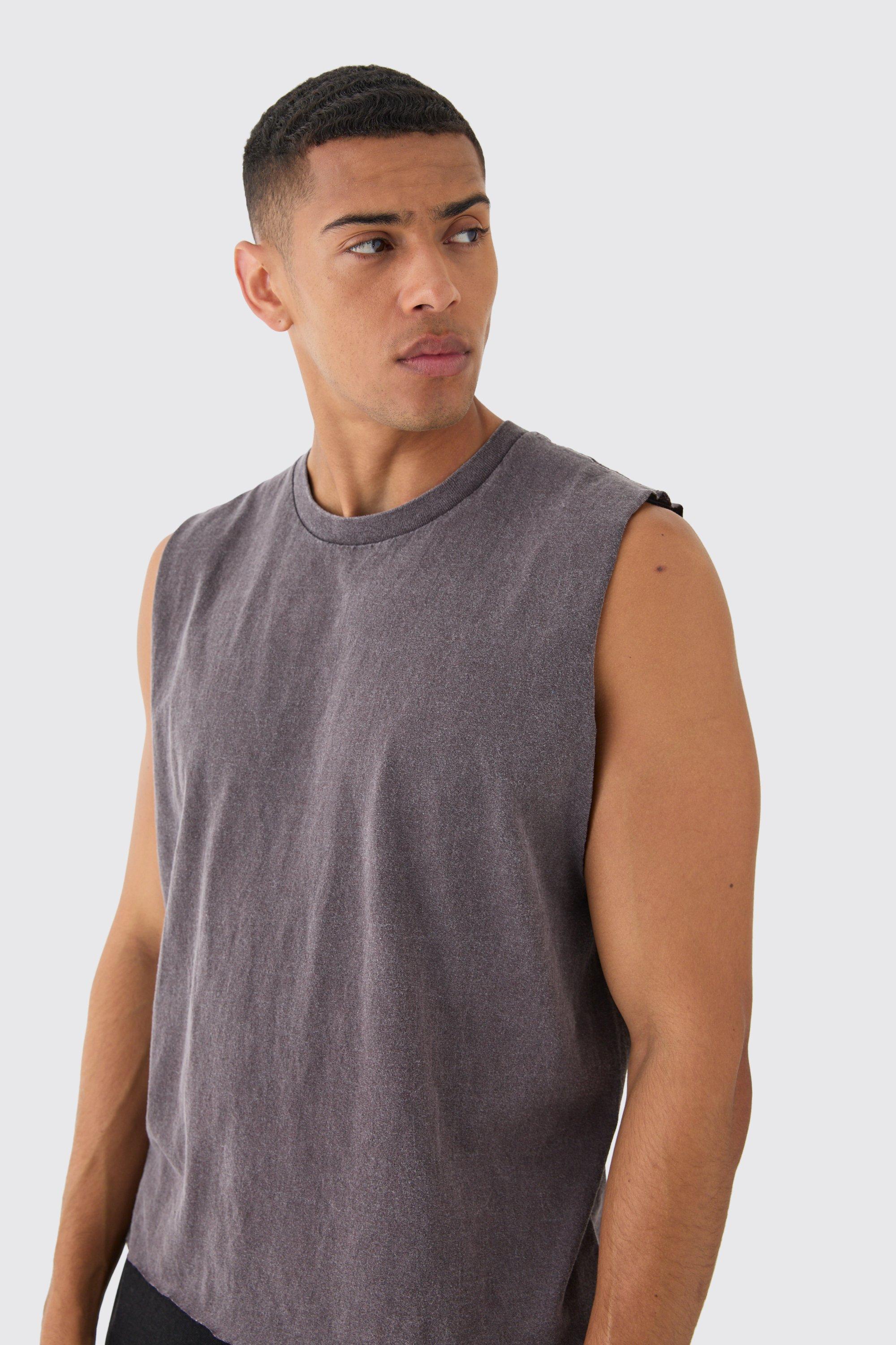 Oversized Boxy Wash Tank | boohooMAN USA Product Image