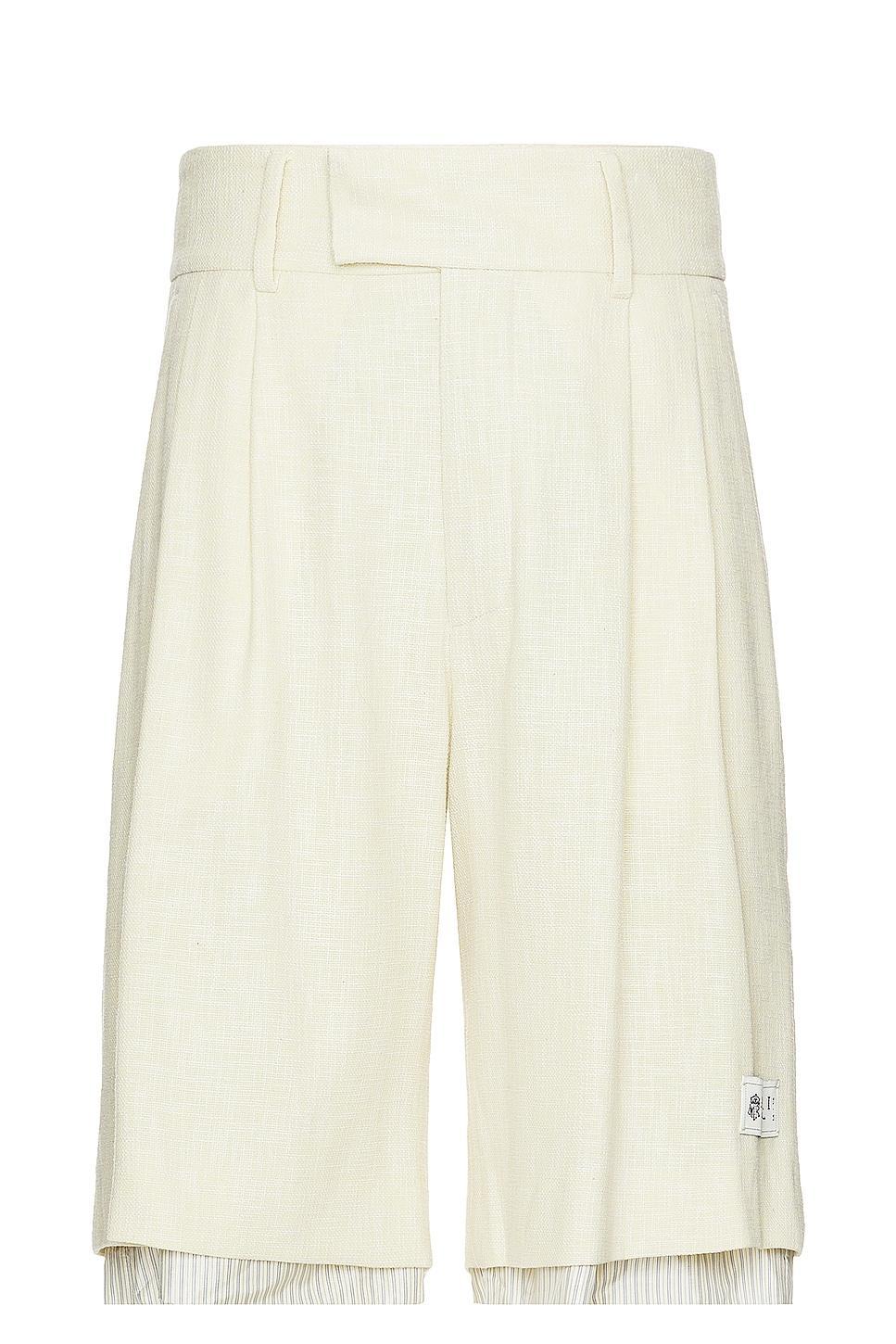 Amiri Cross Hatch Layered Skater Short in Yellow Product Image