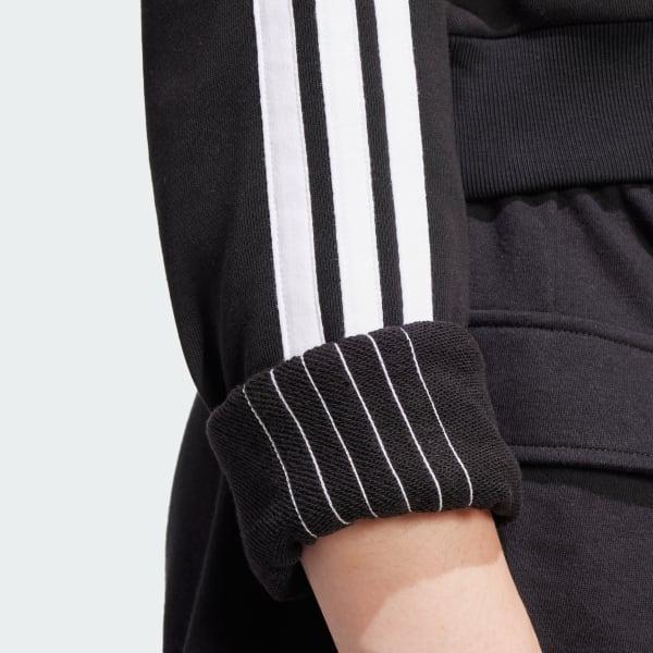 Essentials 3-Stripes French Terry Crop Hoodie Product Image