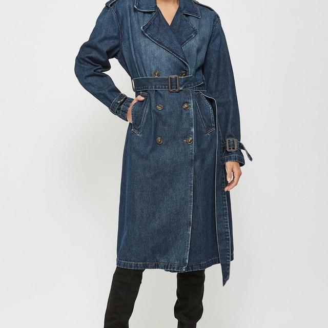 Classic Denim Trench Coat Product Image