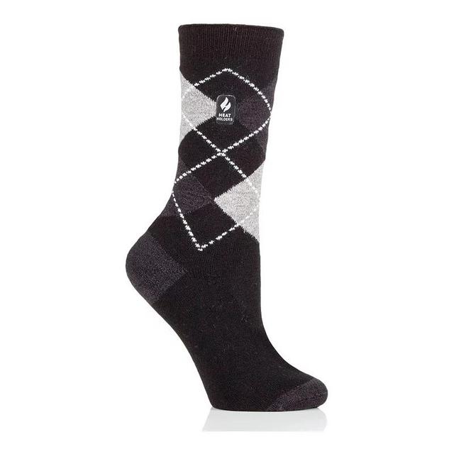 Womens Heat Holders Ultra Lite 3x Warmer Argyle Crew Socks Product Image