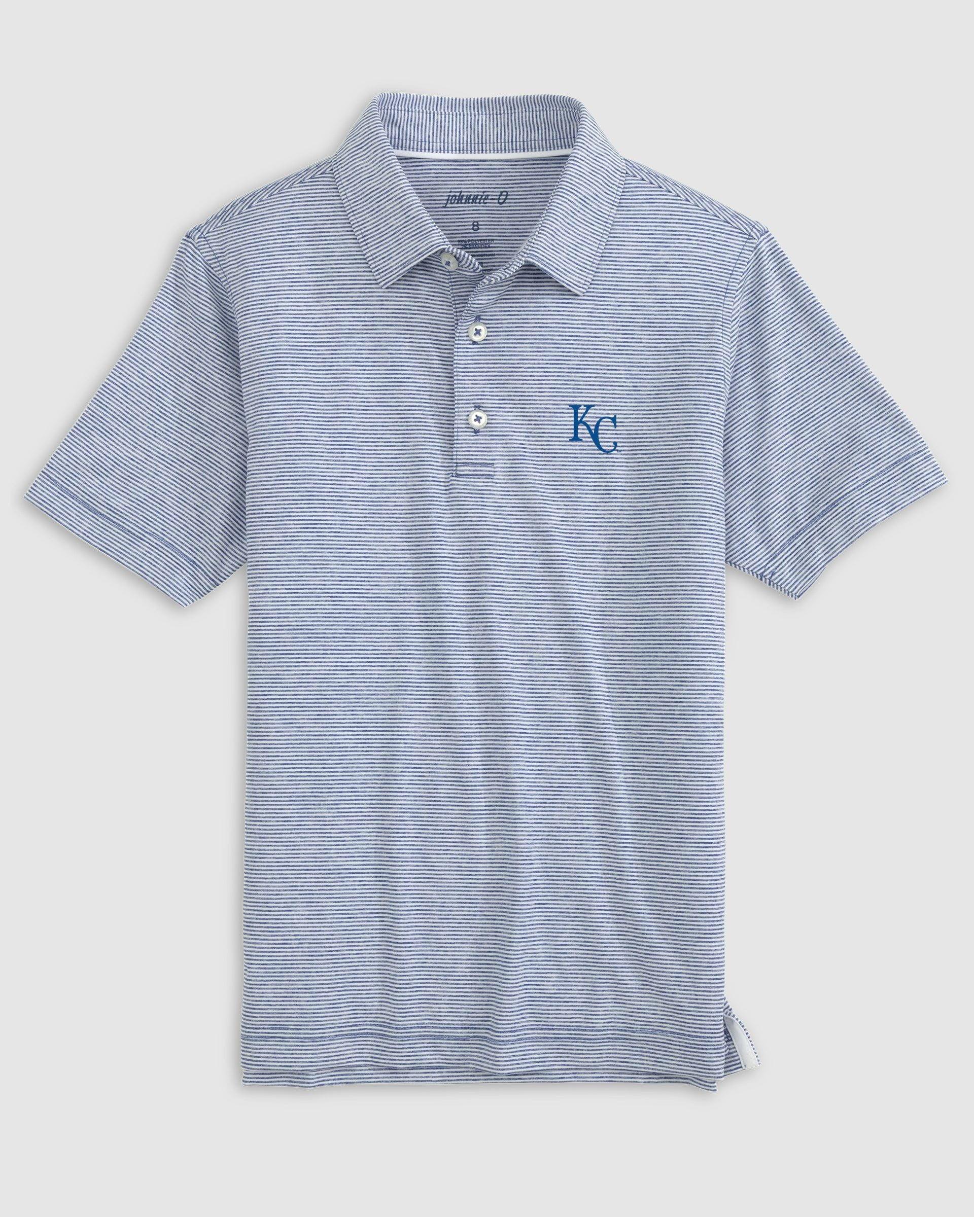 johnnie-O Kansas City Royals Lyndonn Jr. Striped Jersey Performance Polo Product Image