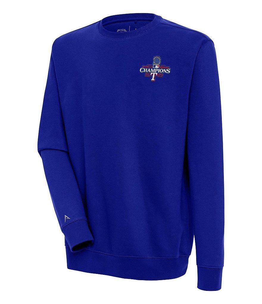 Antigua MLB Texas Rangers 2023 World Series Victory Crew Brushed Back Fleece Sweatshirt Product Image