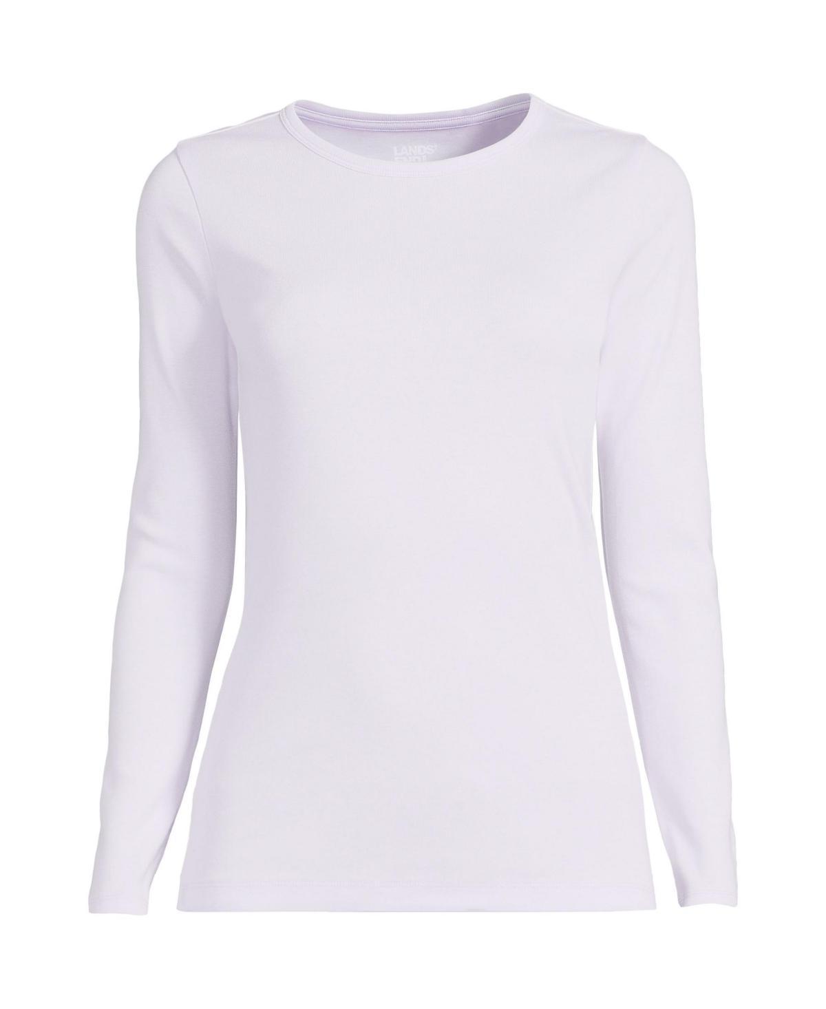 Womens Lands End Cotton Crewneck Long-Sleeve Tee Product Image