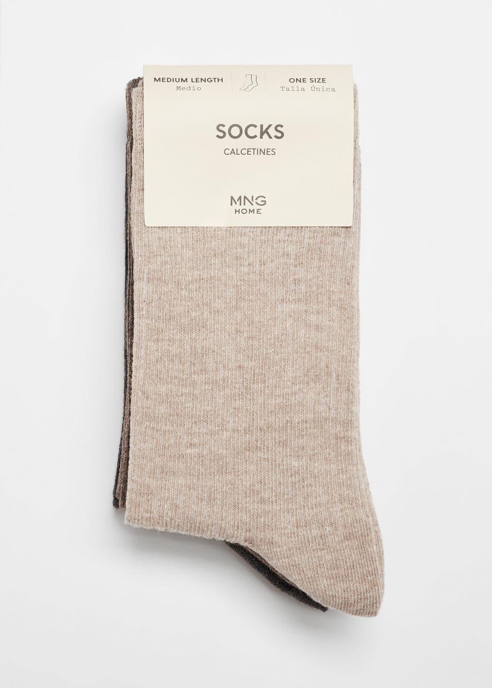 MANGO - 3-pack of ribbed cotton socks - One size - Women Product Image