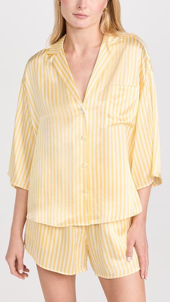 Lunya Washable Silk Relaxed Button Up Short Set | Shopbop Product Image