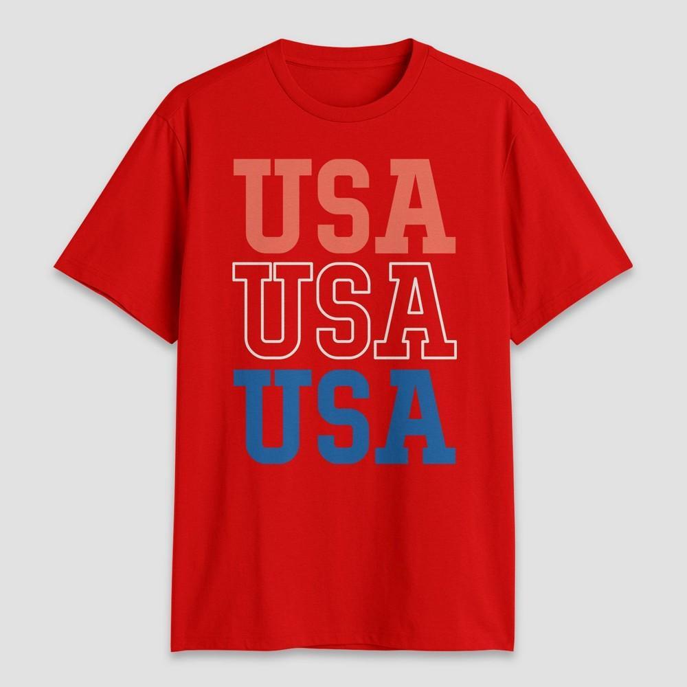 Mens USA Short Sleeve Graphic T-Shirt - Red Product Image