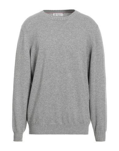 BRUNELLO CUCINELLI Man Sweater Grey Size 46 Cashmere Product Image