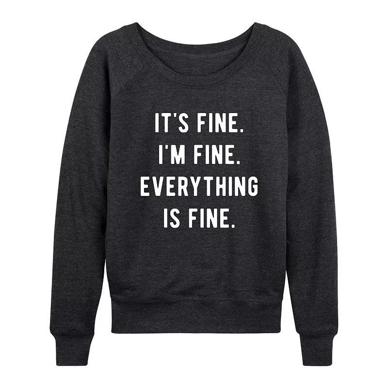 Womens Everything Is Fine Lightweight French Terry Sweatshirt Heather Grey Product Image