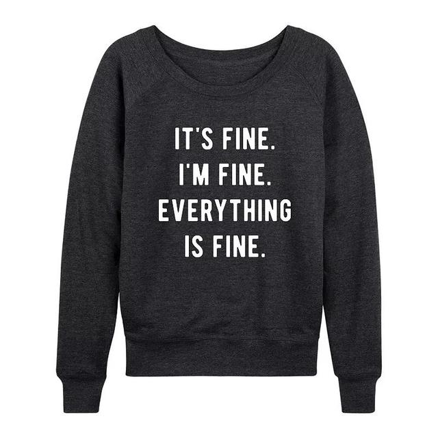 Womens Everything Is Fine Lightweight French Terry Sweatshirt Heather Grey Product Image